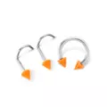 Kayla Malecc Multi-Pack Titanium Horseshoe Ring and Screw Nose Rings with Neon Orange Ends - 3 Pack at Spencer's