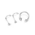 Kayla Malecc Multi-Pack CZ  Titanium Horseshoe Ring and Screw Nose Rings with Silvertone Ends 3 Pack - 20-16 Gauge at Spencer's