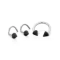 Kayla Malecc Multi-Pack Titanium Horseshoe Ring and Screw Nose Rings with Black Ends 3 Pack - 20-16 Gauge at Spencer's