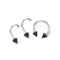 Kayla Malecc Multi-Pack Titanium Horseshoe Ring and Screw Nose Rings with Black Ends 3 Pack - 20-16 Gauge at Spencer's