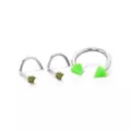 Kayla Malecc Multi-Pack CZ Horseshoe and Screw Nose Rings with Green Ends 3 Pack – 20-16 Gauge at Spencer's