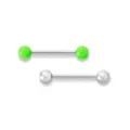 Kayla Malecc Multi-Pack Titanium Barbells with Green Ends 2 Pack - 14 Gauge at Spencer's