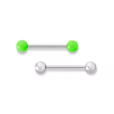 Kayla Malecc Multi-Pack Titanium Barbells with Green Ends 2 Pack - 14 Gauge at Spencer's