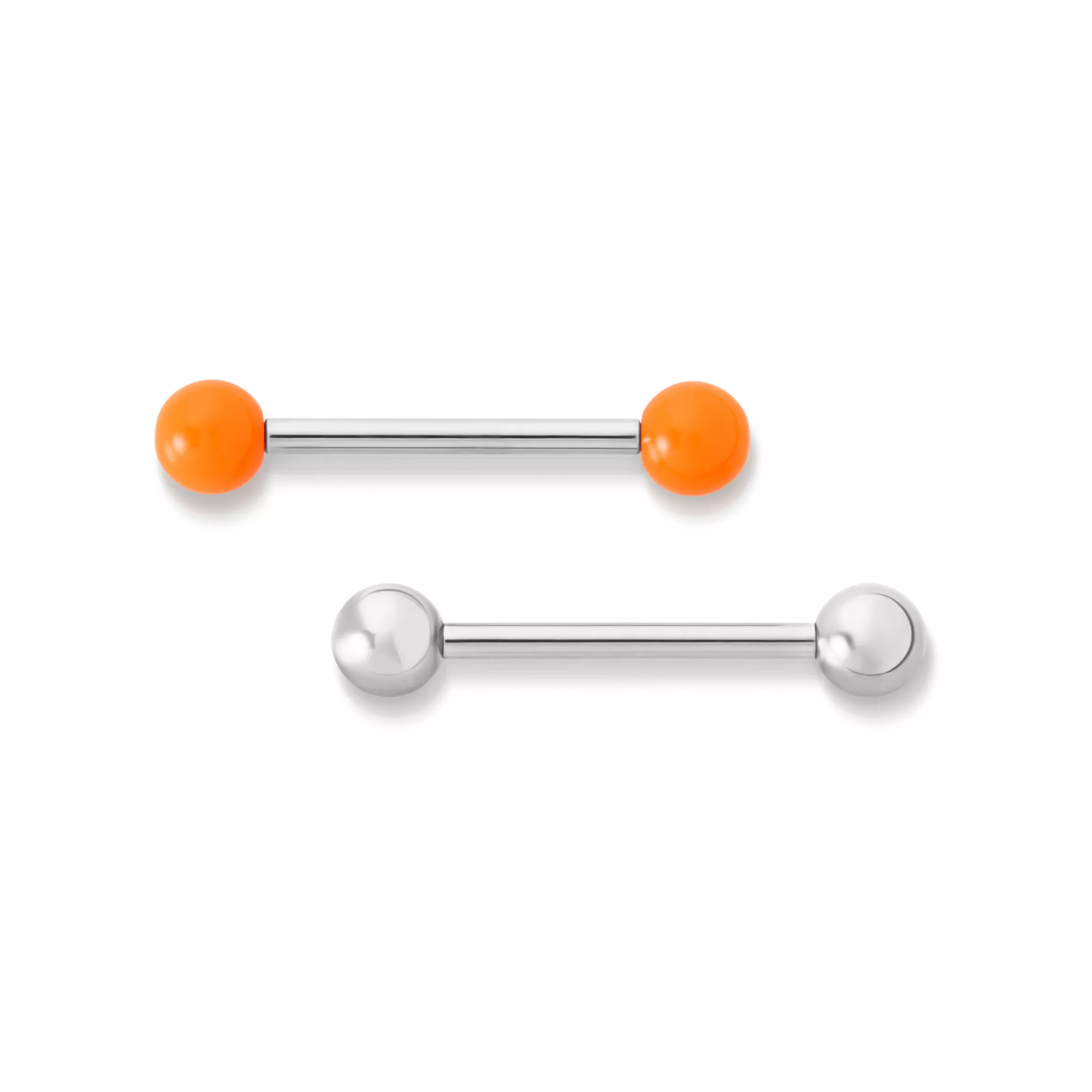 Kayla Malecc Multi-Pack Titanium Barbells with Neon Orange Ends 2 Pack - 14 Gauge at Spencer's