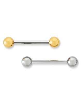 Kayla Malecc Multi-Pack Titanium Barbells with Goldtone Ends 2 Pack - 14 Gauge