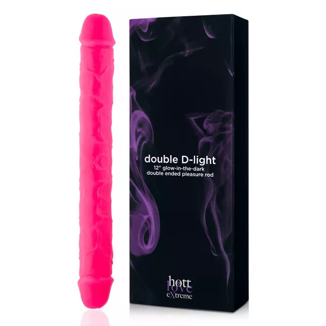 Hott Love Extreme Glow in the Dark Double D-Light Double-Ended Dildo at Spencer's