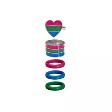 Multi-Pack Polysexual Pride Rings - 5 Pack at Spencer's