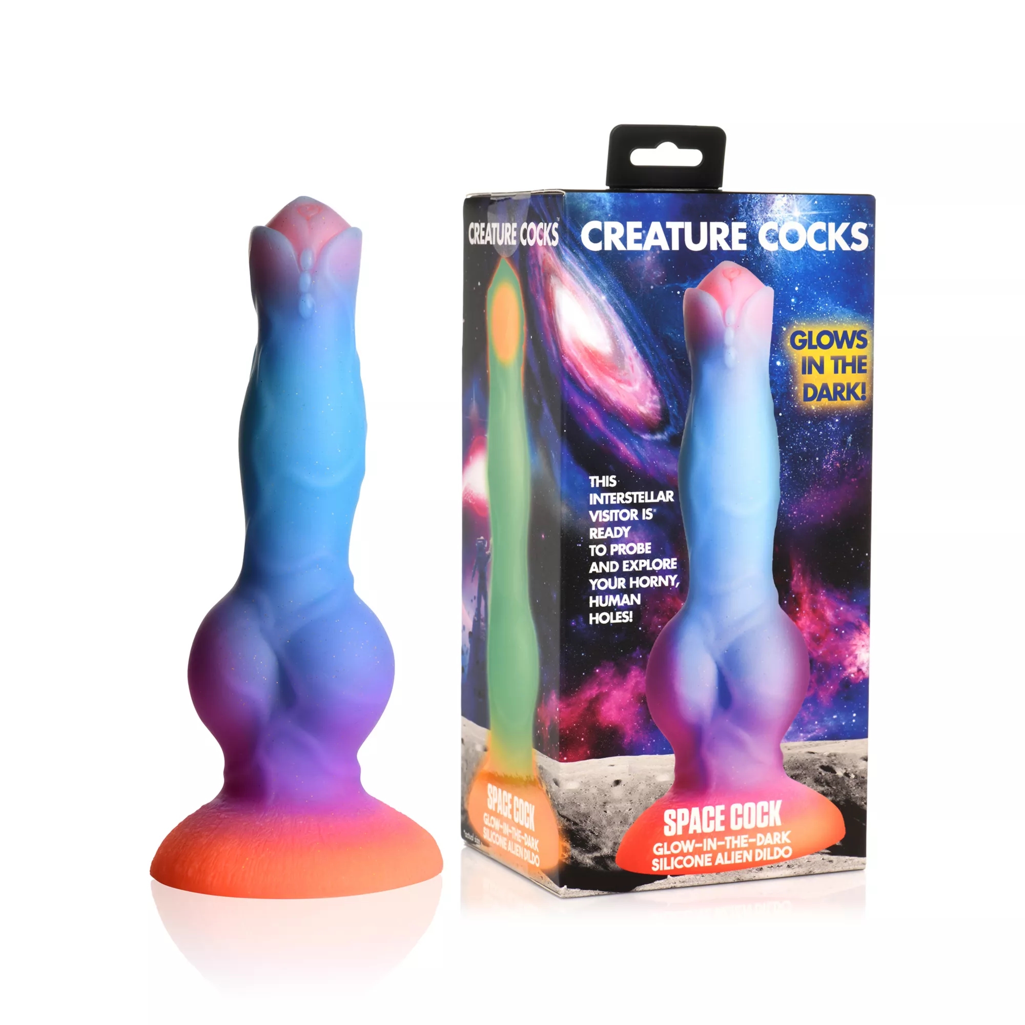Space Cock Glow in the Dark Alien Dildo 8.5 Inch - Creature Cocks