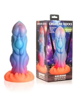 Alien Invader Glow in the Dark Dildo 8 Inch Creature Cocks