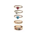 Multi-Pack Goldtone and Rainbow Hearts Rings - 5 Pack at Spencer's