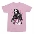 Pink Ghost Face Let's Watch Scary Movies T Shirt at Spencer's