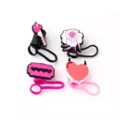 Black and Pink Travel Tumbler Straw Toppers - 4 Pack at Spencer's