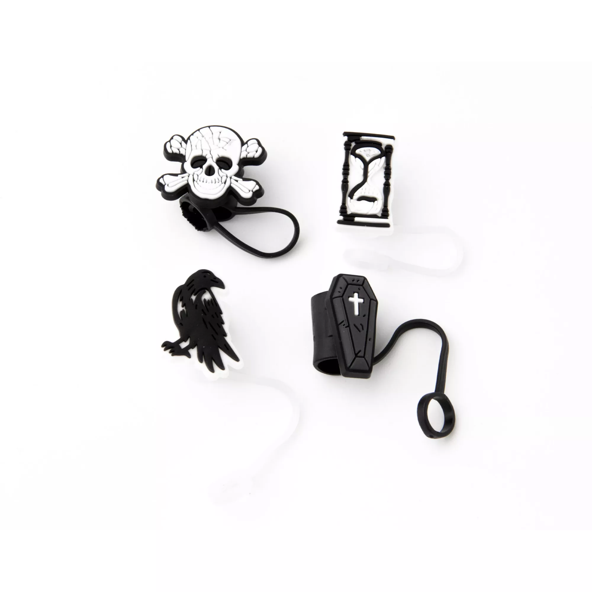 Black Gothic Travel Tumbler Straw Toppers - 4 Pack at Spencer's