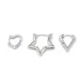 Multi-Pack Heart Diamond and Star Chunky Hoop Earrings - 3 Pack at Spencer's