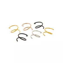 Multi-Pack Black and Goldtone Spiral Double Hoop Nose Rings 6 Pack - 20 Gauge at Spencer's