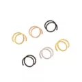 Multi-Pack Black and Goldtone Spiral Double Hoop Nose Rings 6 Pack - 20 Gauge at Spencer's