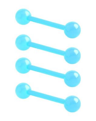 Multi-Pack Glow in the Dark Bioflex Barbells 4 Pack – 14 Gauge