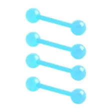 Multi-Pack Glow in the Dark Bioflex Blue Barbells 4 Pack - 14 Gauge at Spencer's