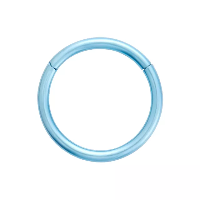 Blue Titanium Hinged Hoop - 18 Gauge at Spencer's