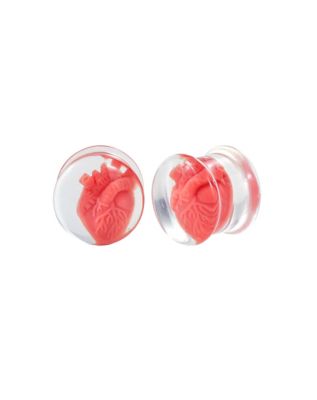 Realistic Heart Acrylic Plugs