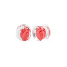 Realistic Heart Acrylic Plugs at Spencer's