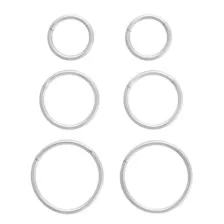 Multi-Pack Silvertone Titanium Hinged Hoop Rings 6 Pack - 20 Gauge at Spencer's