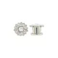 CZ Silvertone Titanium Flower Screw Fit Plugs at Spencer's