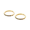 CZ Goldtone Black Titanium Hinged Hoop Rings - 18 Gauge at Spencer's