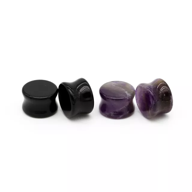 Multi-Pack Obsidian and Charoite Stone Plugs - 2 Pair at Spencer's