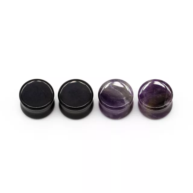 Multi-Pack Obsidian and Charoite Stone Plugs - 2 Pair at Spencer's