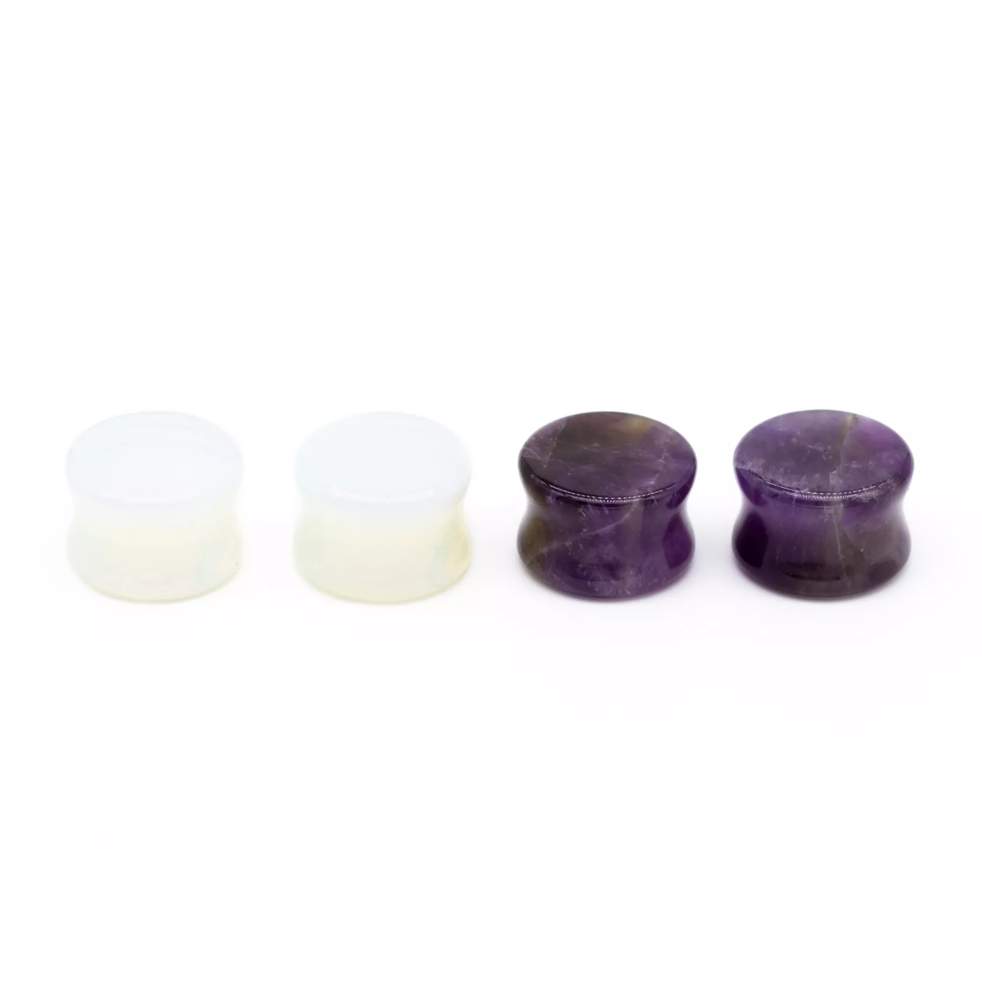 Multi-Pack Opal and Amethyst Stone Plugs - 2 Pair at Spencer's
