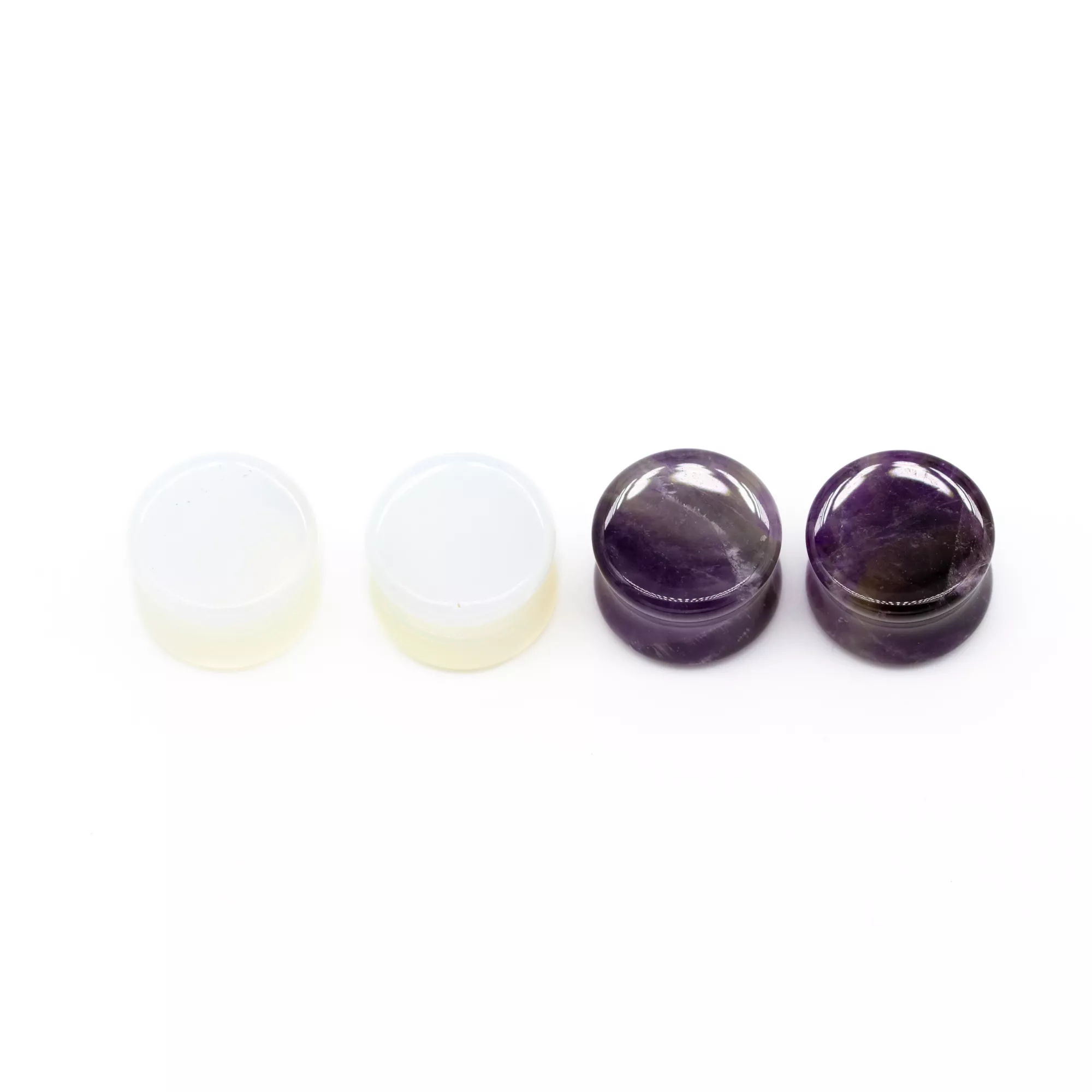 Multi-Pack Opal and Amethyst Stone Plugs - 2 Pair at Spencer's