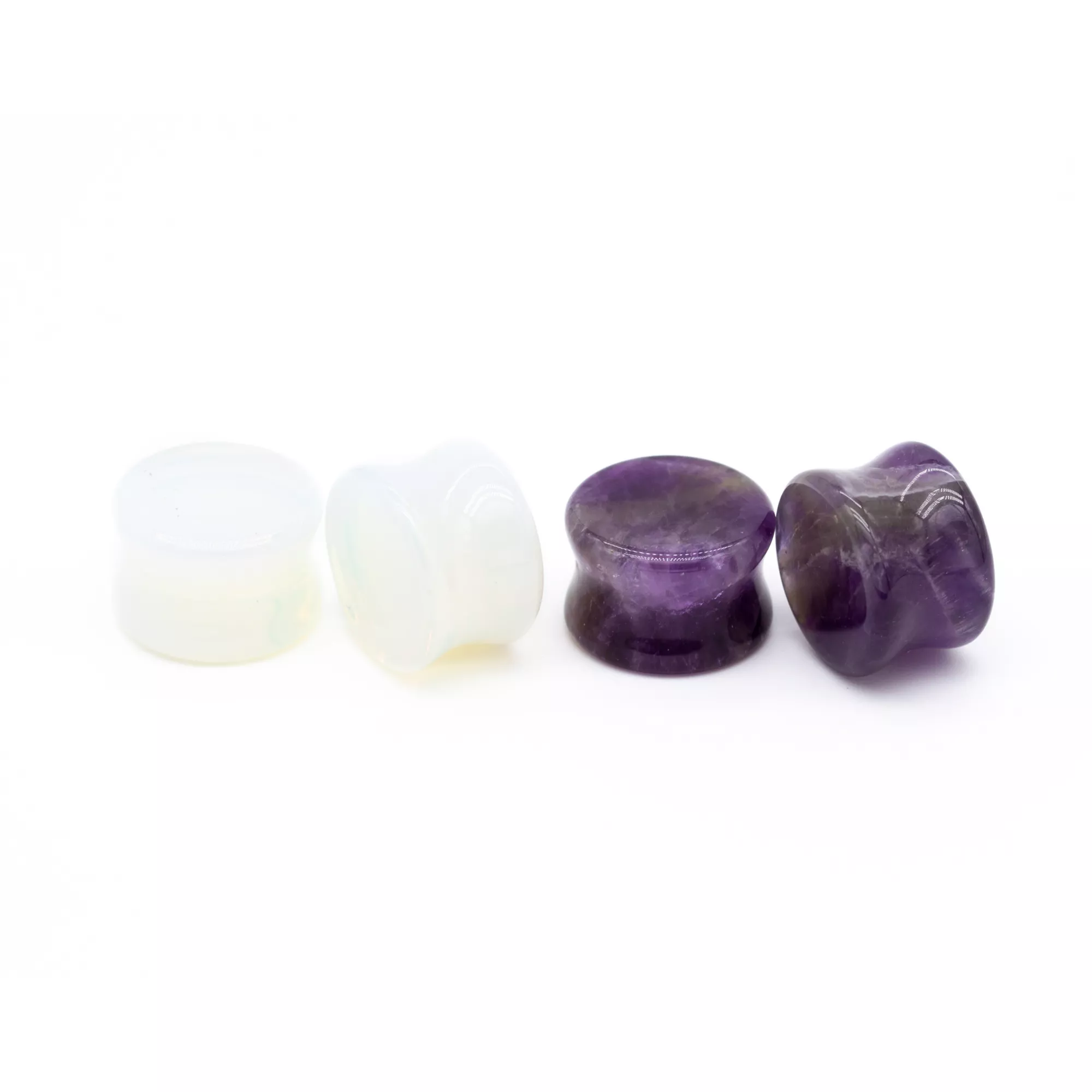 Multi-Pack Opal and Amethyst Stone Plugs - 2 Pair at Spencer's