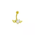 Heart CZ Angel Wings Belly Ring - 14 Gauge at Spencer's