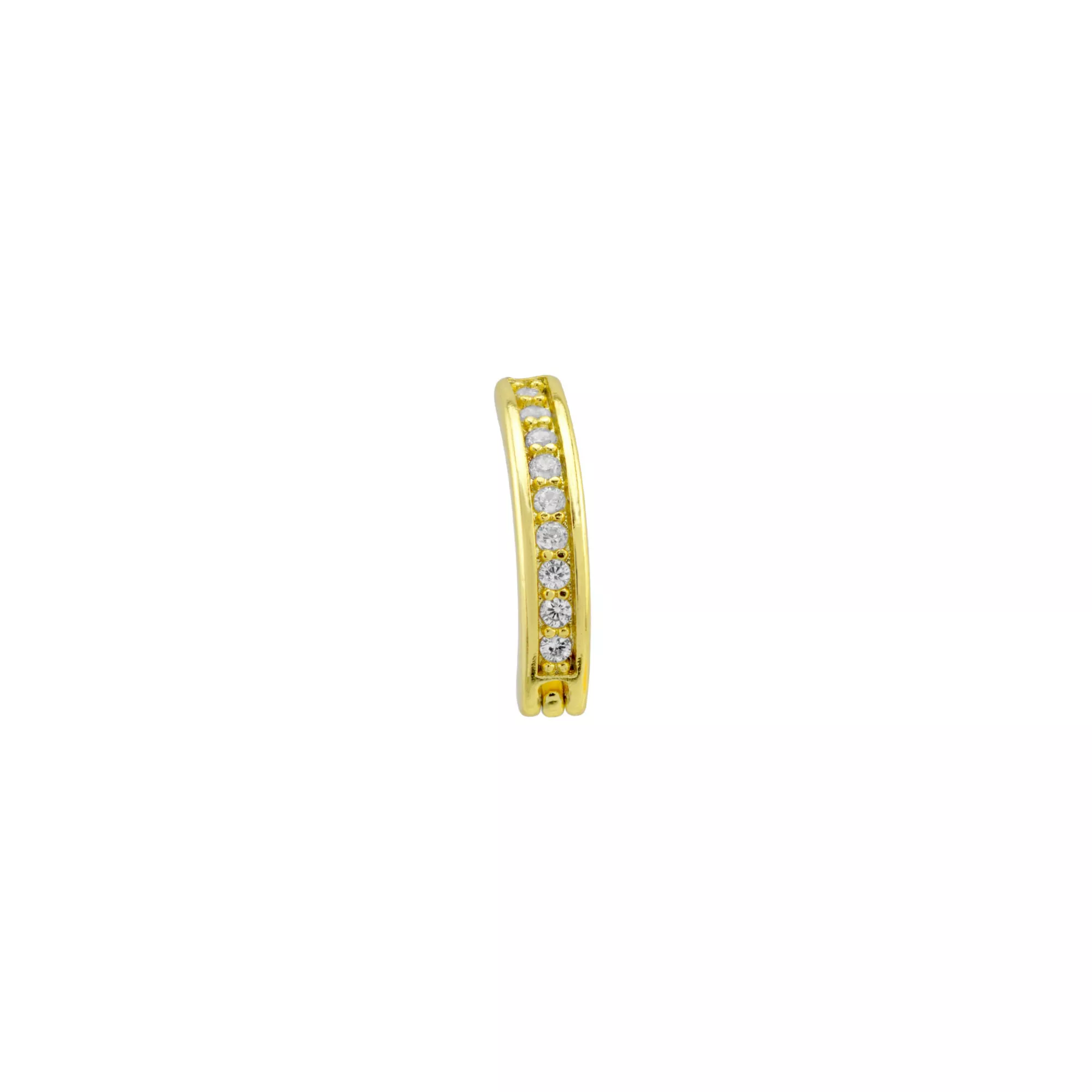 CZ Gold-Plated Hinged Bar Belly Ring - 14 Gauge at Spencer's