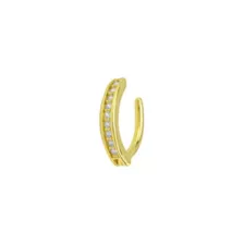 CZ Goldtone Hinged Bar Belly Ring - 14 Gauge at Spencer's