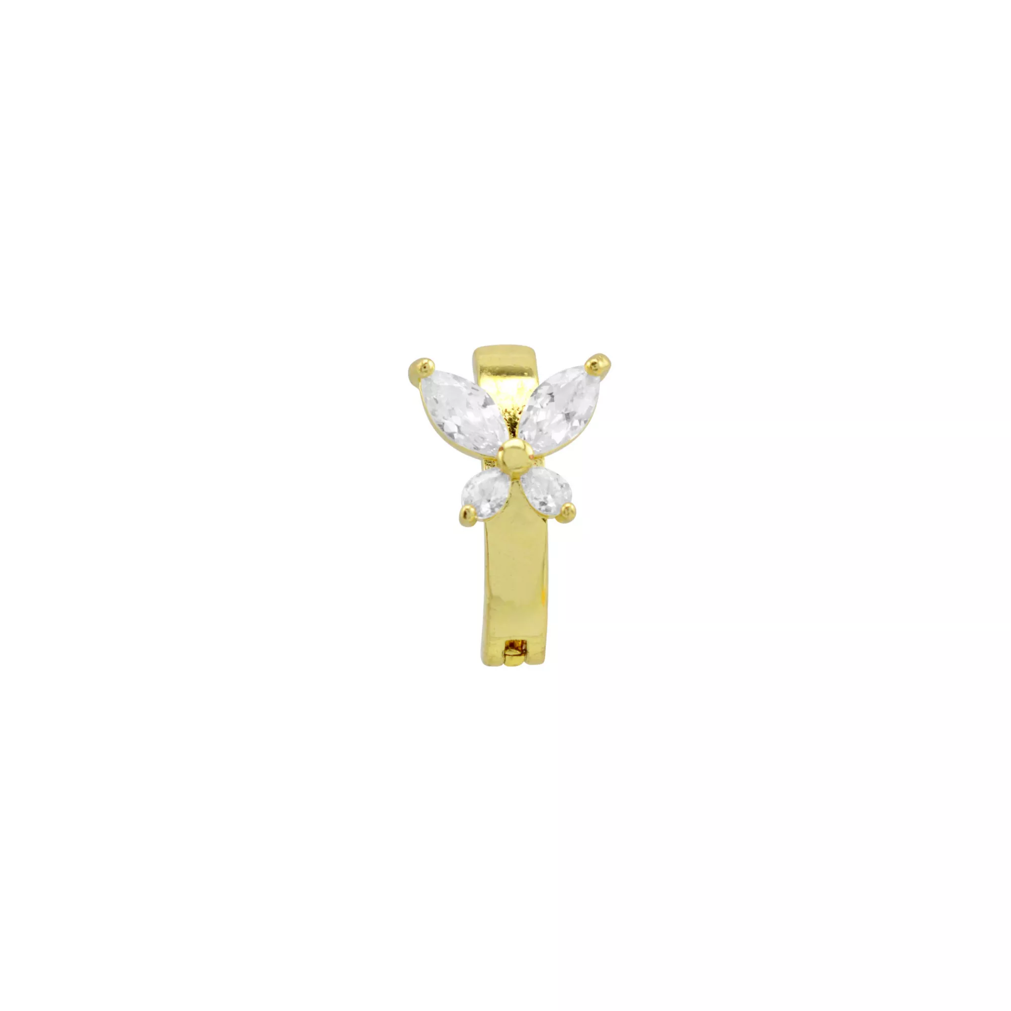 Butterfly CZ Goldtone Bar Belly Ring - 14 Gauge at Spencer's