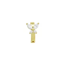 Butterfly CZ Goldtone Bar Belly Ring - 14 Gauge at Spencer's