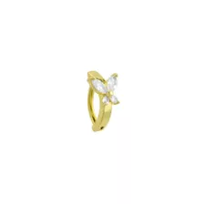 Butterfly CZ Goldtone Bar Belly Ring - 14 Gauge at Spencer's