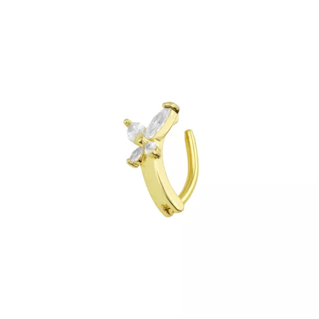 Butterfly CZ Goldtone Bar Belly Ring - 14 Gauge at Spencer's