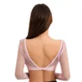 Pink Fishnet Long Sleeve Bra Cop Top at Spencer's