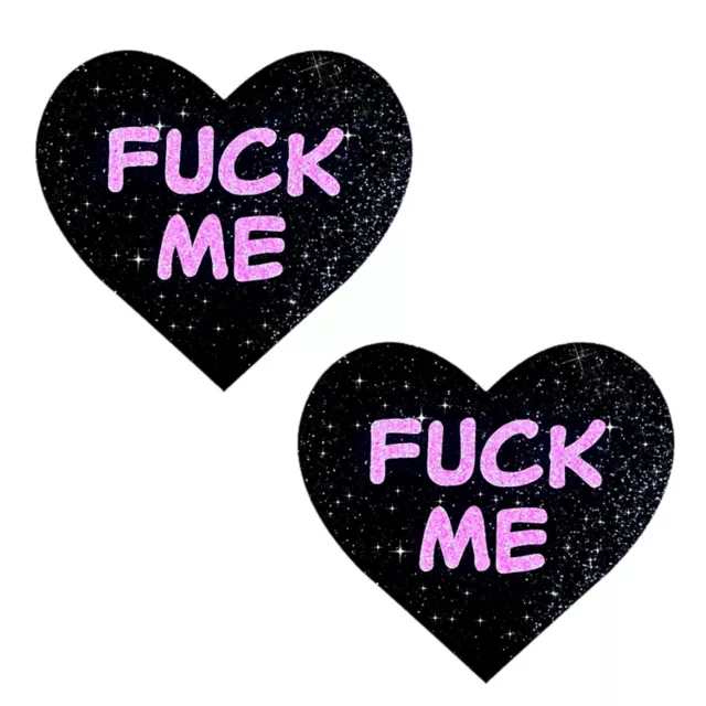 Black Glitter Fuck Me Nipple Pasties