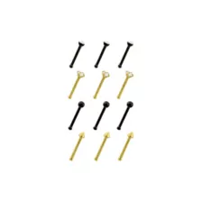 Multi-Pack CZ Black and Goldtone Prong and Spike Pin Nose Rings 12 Pack - 20 Gauge at Spencer's