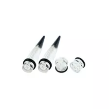 Gray Acrylic Nail Tapers and Plugs - 2 Pair at Spencer's