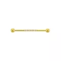 CZ Multiple Stone Goldtone Industrial Barbell - 14 Gauge at Spencer's