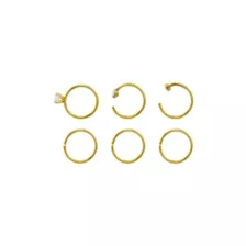 Multi-Pack Gold Plated Hoop Nose Rings 6 Pack - 20 Gauge at Spencer's