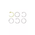 Multi-Pack CZ Goldtone Butterfly and Silvertone Titanium Hoop and Half Hoop Nose Rings 6 Pack - 20 Gauge at Spencer's