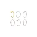 Multi-Pack CZ Goldtone Butterfly and Silvertone Titanium Hoop and Half Hoop Nose Rings 6 Pack - 20 Gauge at Spencer's