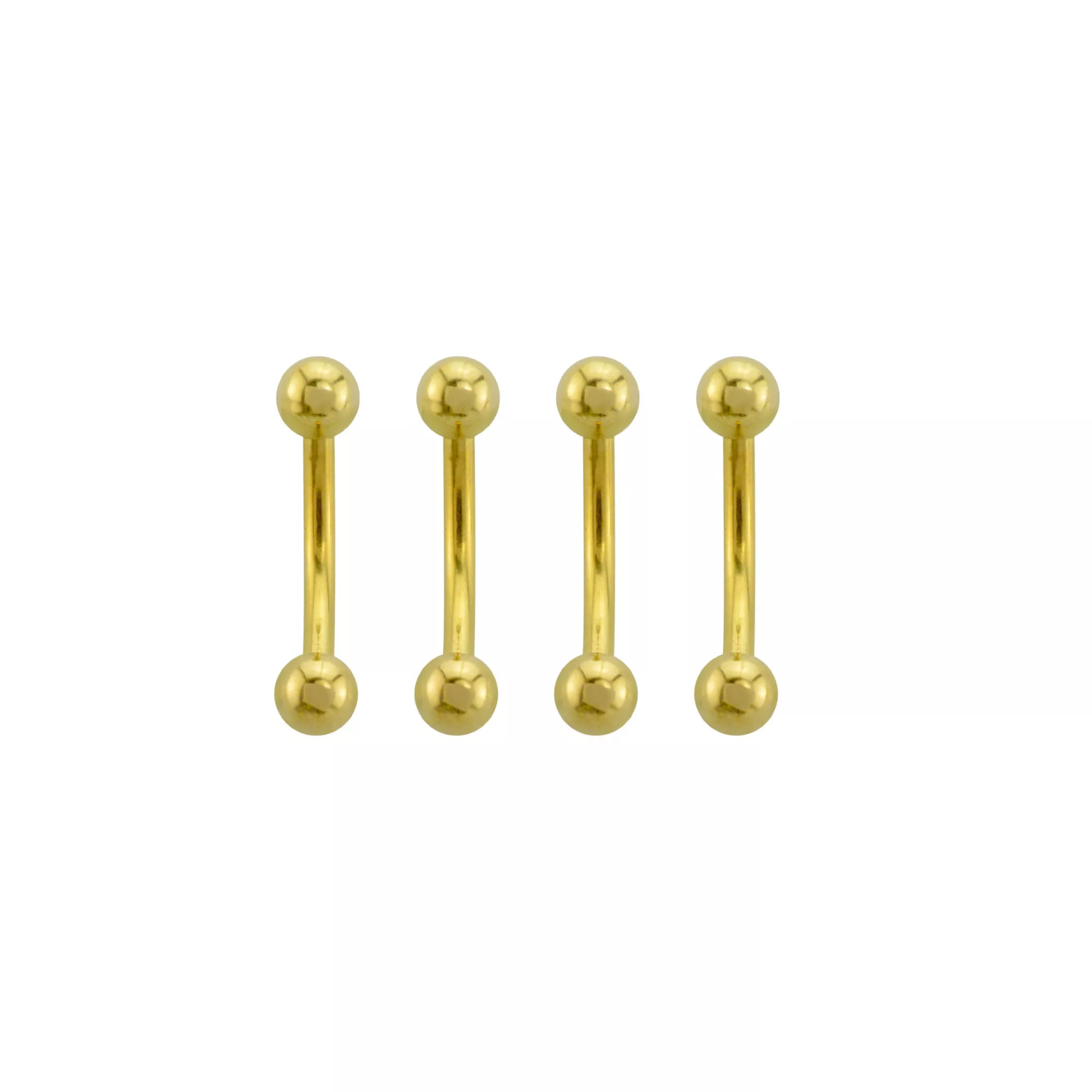 Multi-Pack Goldtone Curved Barbells 4 Pack - 14 Gauge at Spencer's