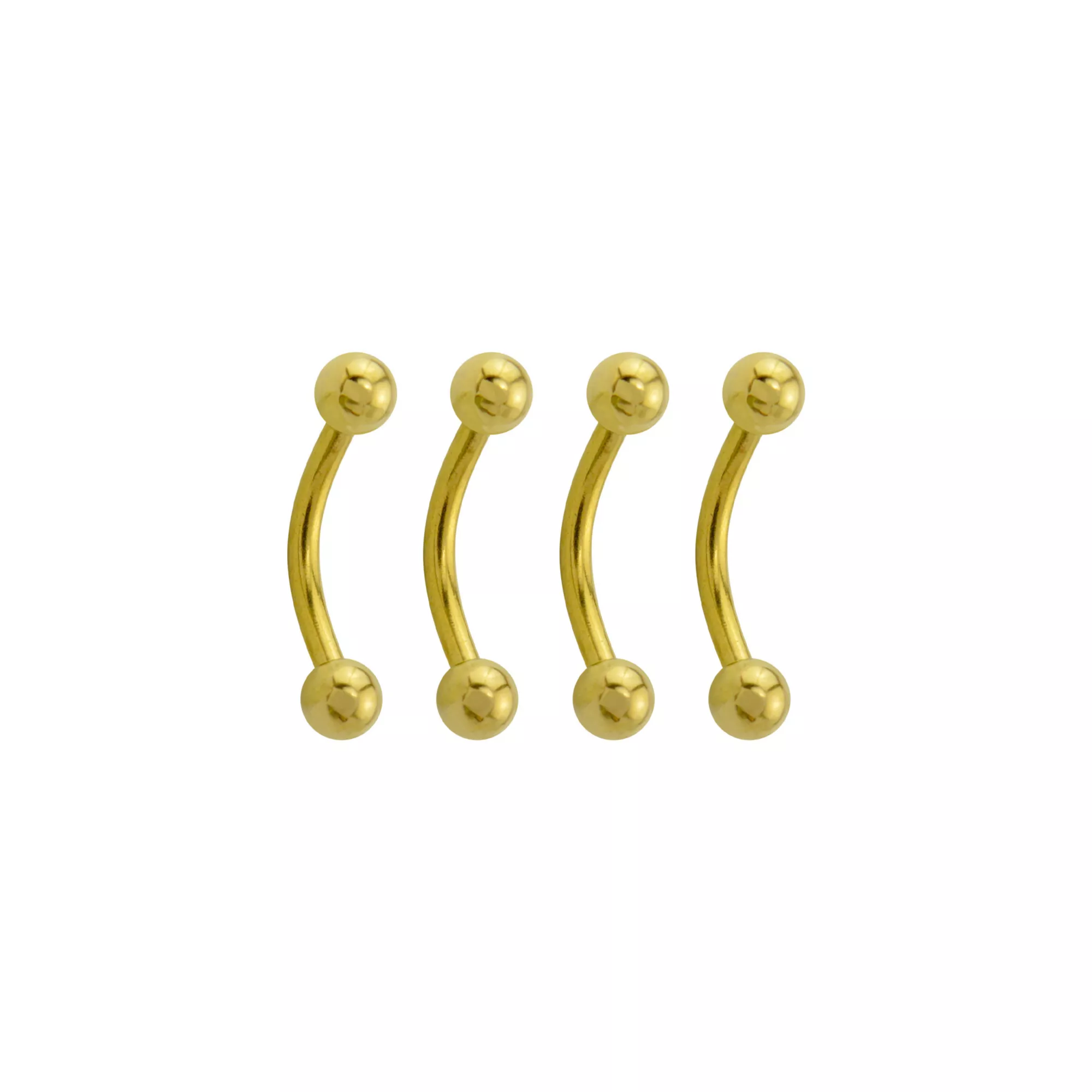 Multi-Pack Goldtone Curved Barbells 4 Pack - 14 Gauge at Spencer's